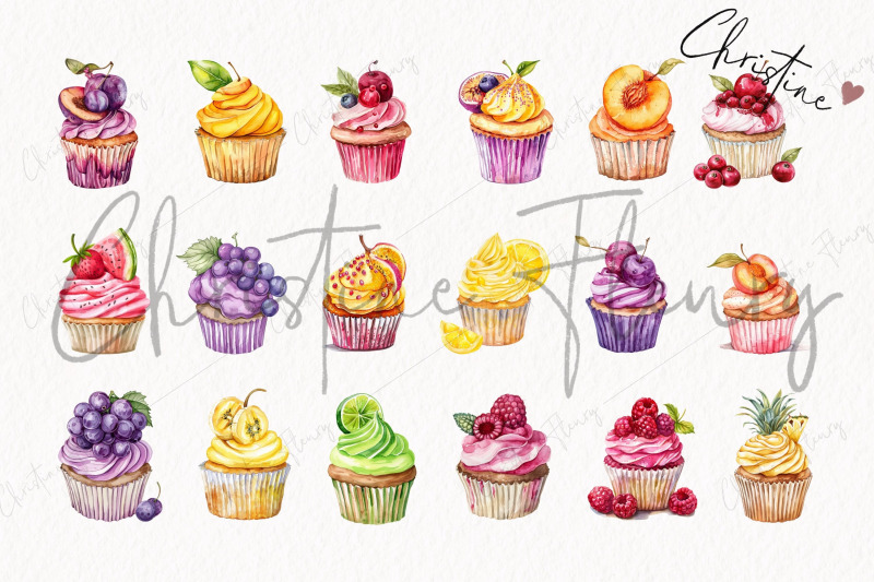 watercolor-fruity-cupcake-clipart