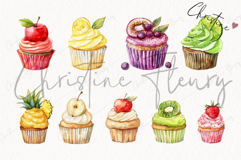 watercolor-fruity-cupcake-clipart