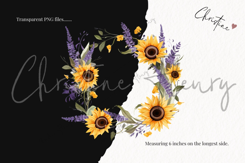 lavender-amp-sunflower-wreath-clipart