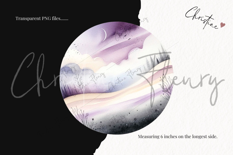 watercolor-purple-night-scene-clipart