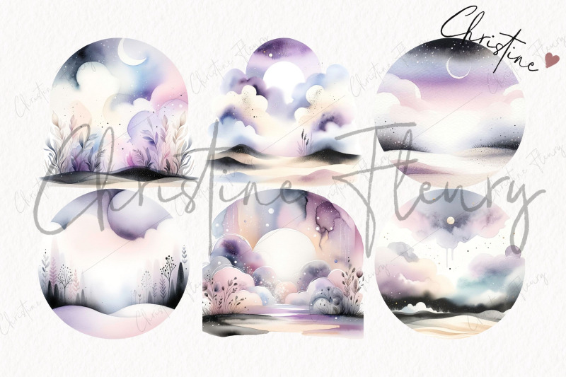 watercolor-purple-night-scene-clipart