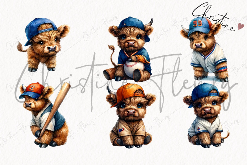 watercolor-baseball-highland-cow-clipart