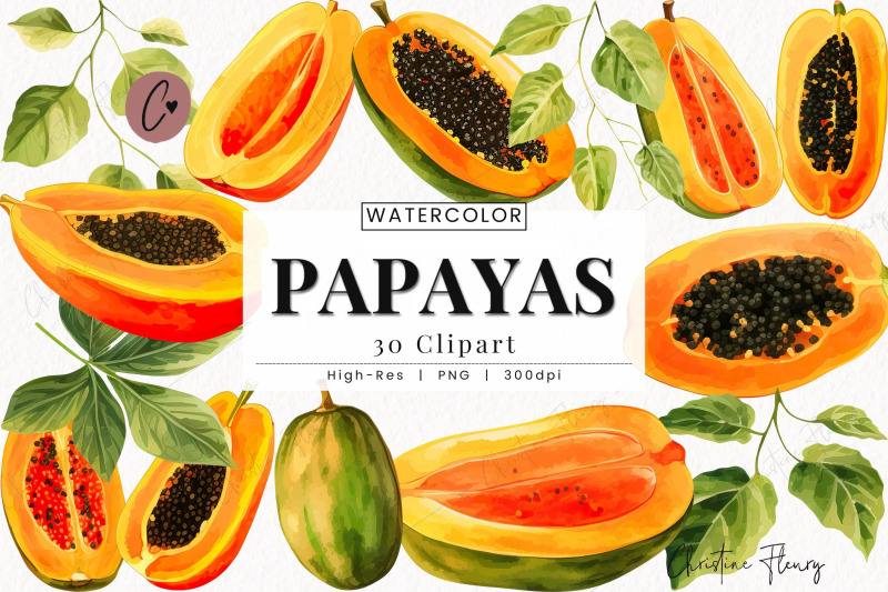 watercolor-papayas-clipart