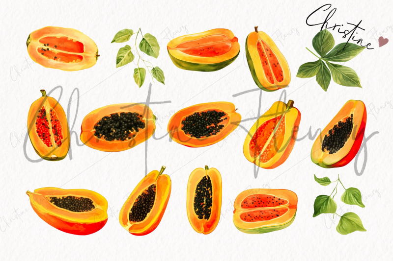 watercolor-papayas-clipart