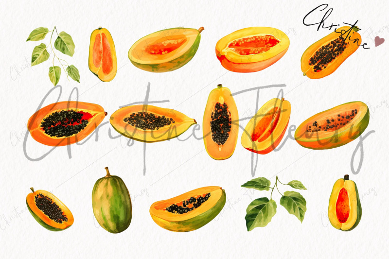 watercolor-papayas-clipart