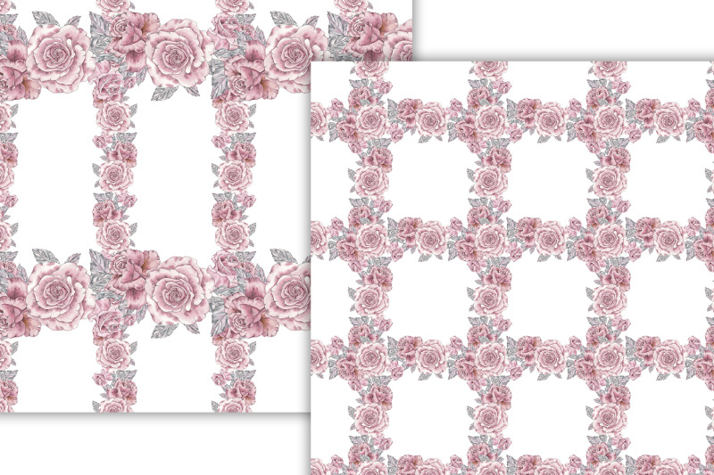 pattern-seamless-flower-peony-rose-watercolor-vintage