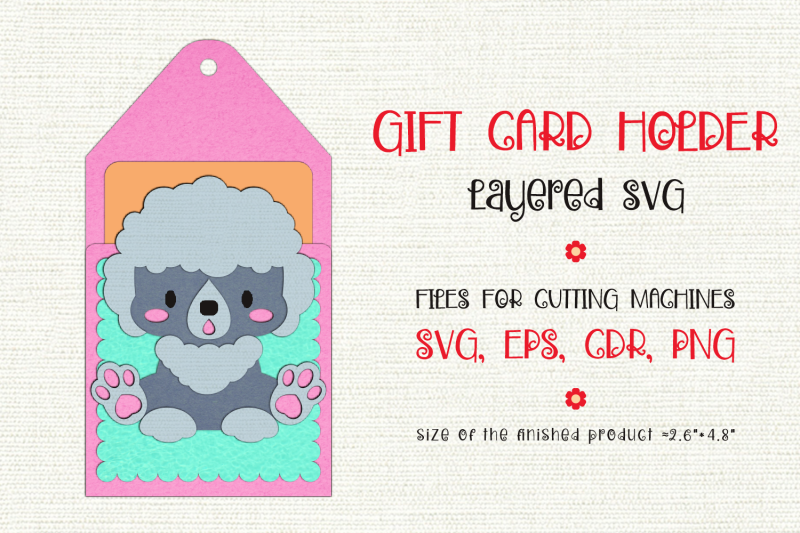 poodle-gift-card-holder-paper-craft-template