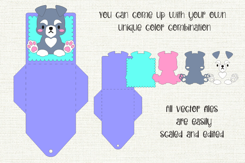 schnauzer-dog-gift-card-holder-paper-craft-template