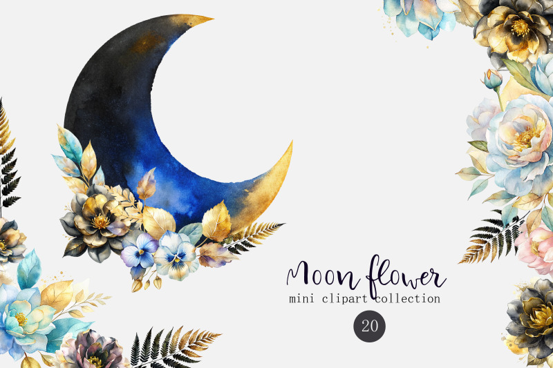 flower-moon-watercolor-clipart-set