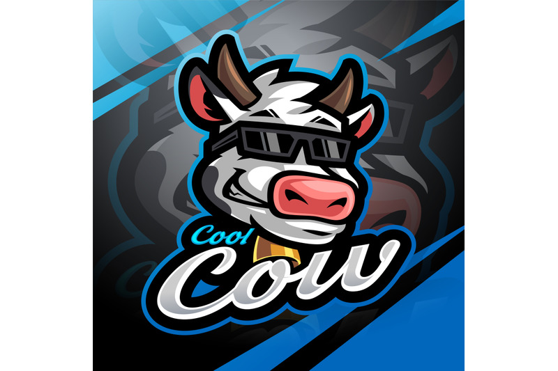 cool-cow-head-esport-mascot-logo-design