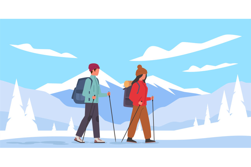 guy-and-girl-go-with-their-gear-into-mountains-in-winter-man-and-woma