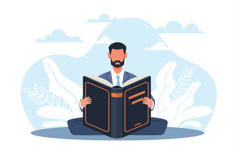 business-training-businessman-reading-book-man-sitting-in-lotus-posi