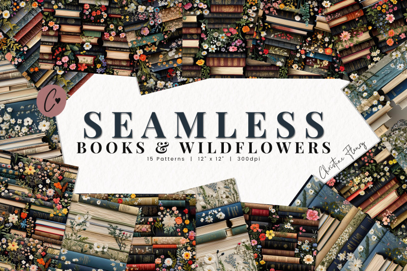 seamless-books-amp-wildflowers-patterns