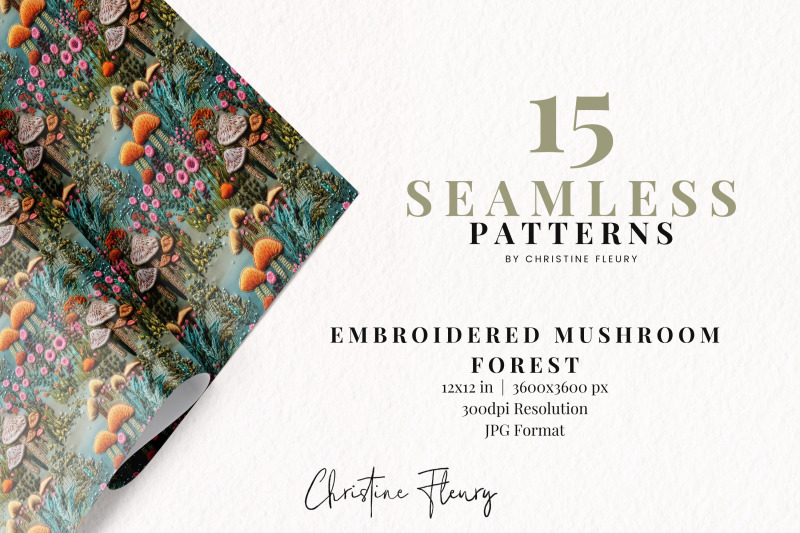 seamless-embroidered-mushroom-forest-pattern