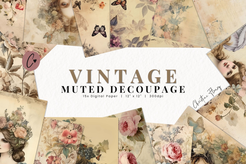 vintage-muted-decoupage-digital-paper