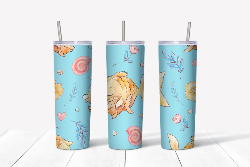 cute-fish-sublimation-design-skinny-tumbler-wrap-design
