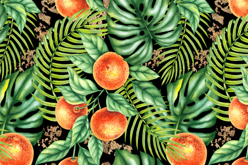 watercolor-tropical-mandarin-pattern