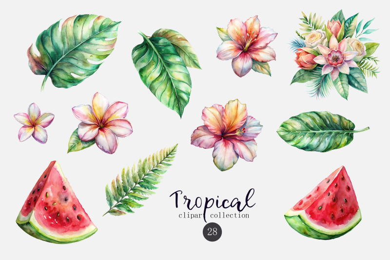 tropical-summer-watercolor-set