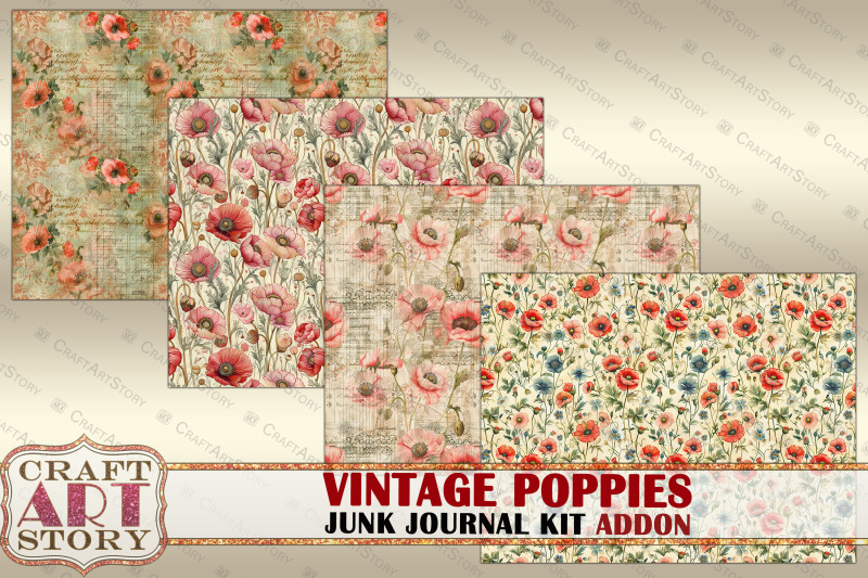 vintage-poppies-junk-journal-kit-addon-scrapbook