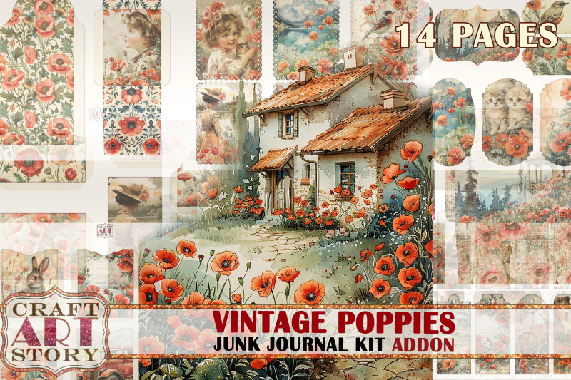 vintage-poppies-junk-journal-kit-addon-scrapbook