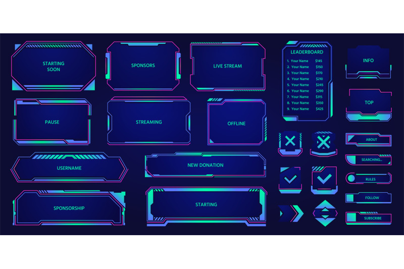 game-stream-hud-overlay-futuristic-cyber-broadcast-layout-elements-d