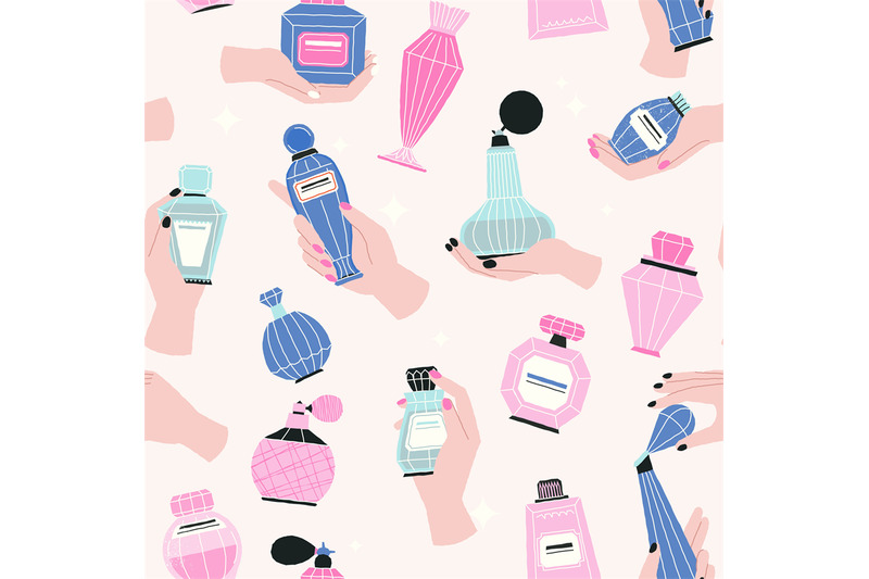 cartoon-perfume-pattern-abstract-grungy-doodle-bottles-and-flasks-wit