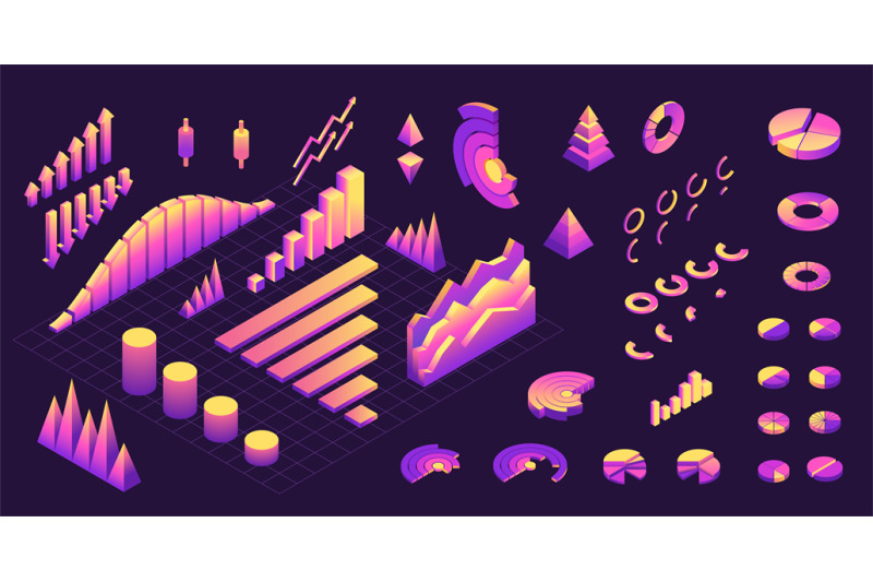 isometric-futuristic-data-graphic-abstract-pyramid-chart-with-progres