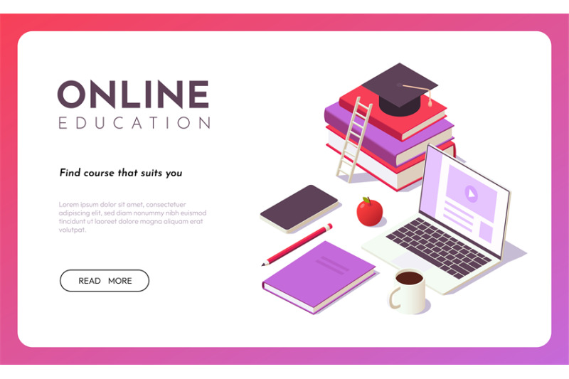 online-education-isometric-concept-distance-learning-online-courses