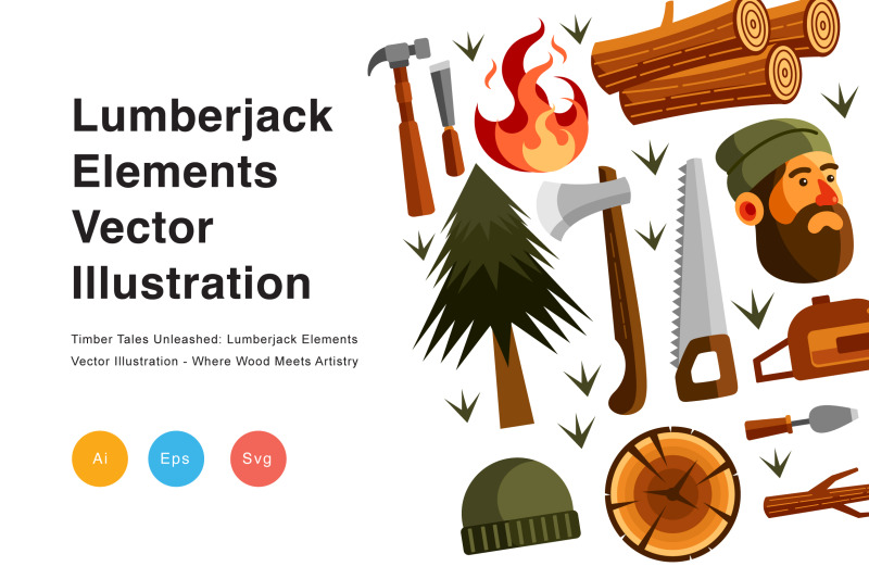 lumberjack-elements-vector-illustration