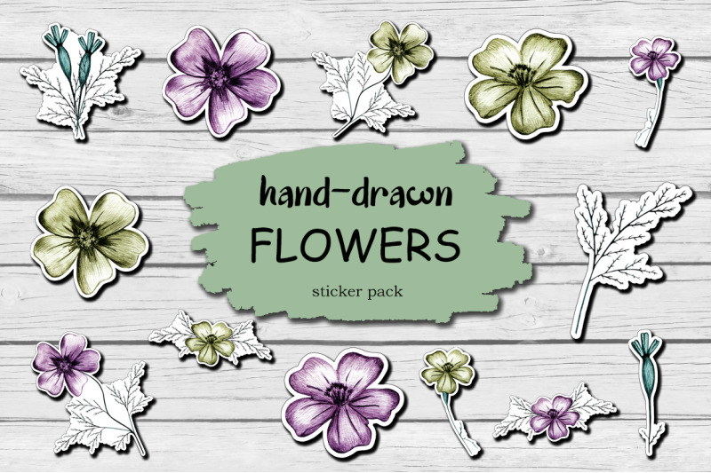 marigold-spring-flowers-stickers-pack