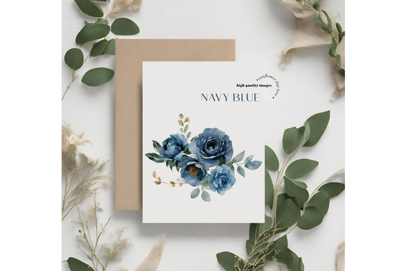 watercolor-navy-blue-flowers-clipart-blue-flowers-bouquets-clipart