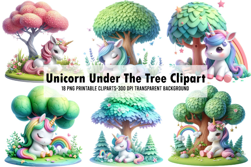 unicorn-under-the-tree-clipart