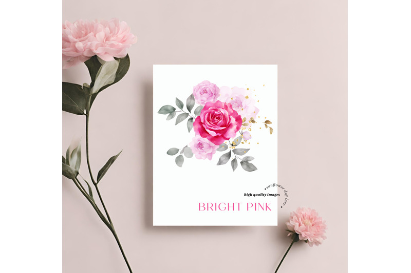 elegant-bright-pink-flowers-bouquets-clipart-fuchsia-pink-floral