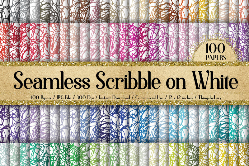 100-seamless-scribble-on-white-digital-papers