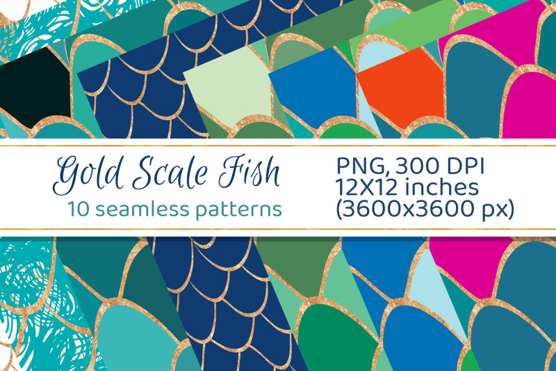 seamless-patterns-mermaid-fish-dragon-scale-set-geometric-background