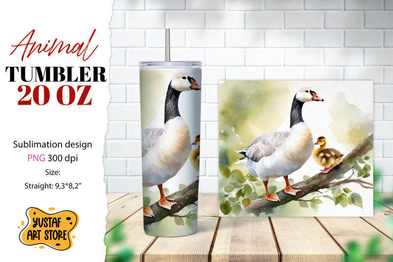 animal-tumbler-sublimation-mom-and-baby-goose-tumbler-wrap