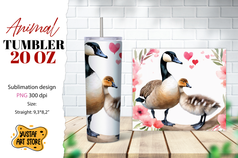 animal-tumbler-sublimation-mom-and-baby-duck-tumbler-wrap