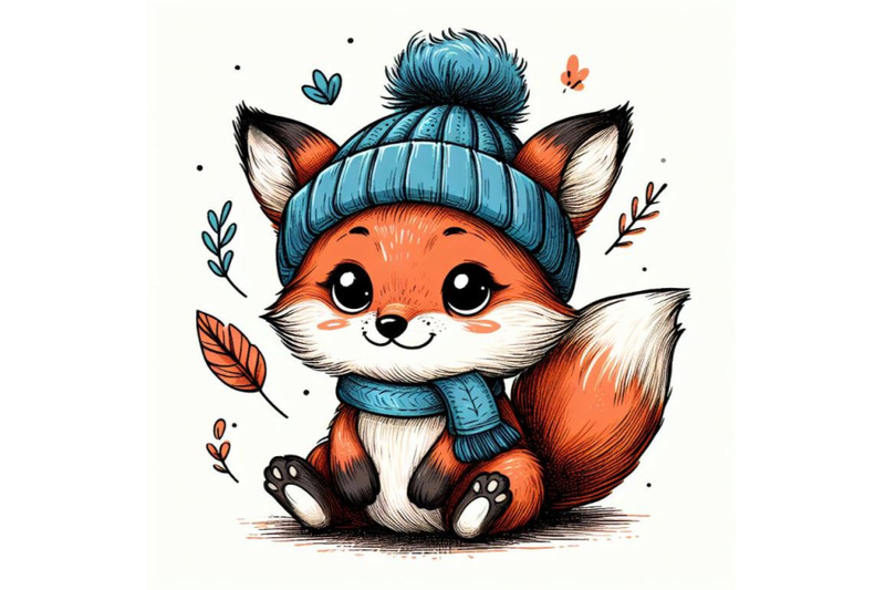 12-hand-drawn-cute-little-fox-in-bundle