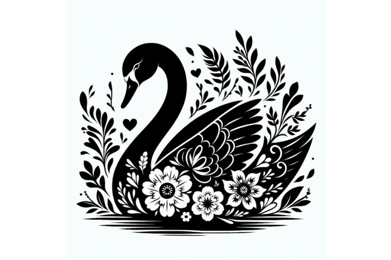 12-beautiful-swan-silhouette-with-bundle