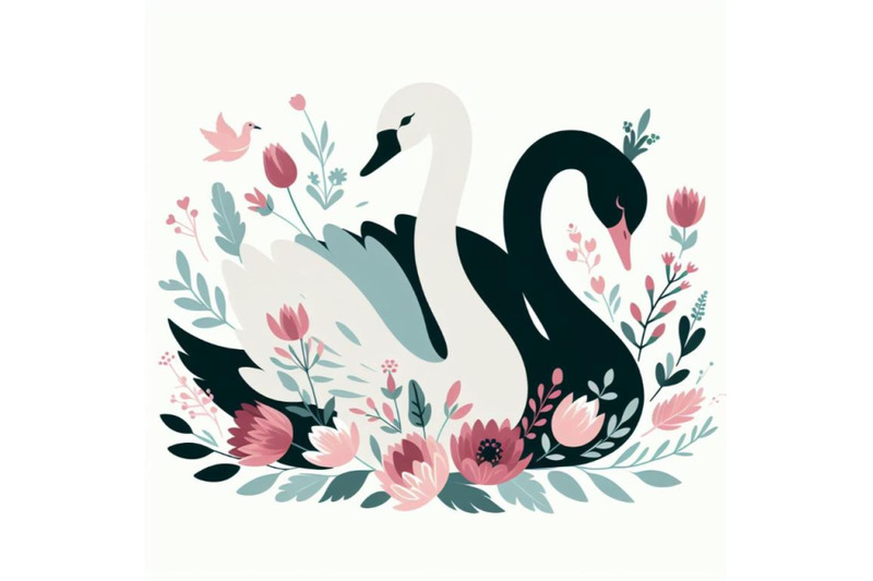 12-beautiful-swan-silhouette-with-bundle