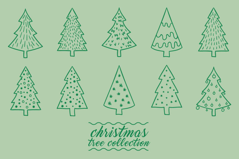 hand-drawing-christmas-tree-collection