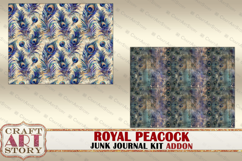 royal-peacock-junk-journal-kit-addon-feathers-peacock