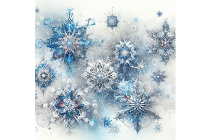12-beautiful-watercolor-snowf-set
