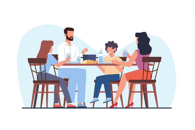 happy-family-is-having-dinner-at-kitchen-table-parents-with-children