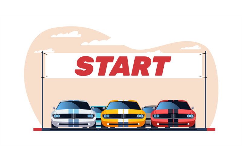 race-cars-are-standing-in-front-of-race-at-start-line-colorful-sport