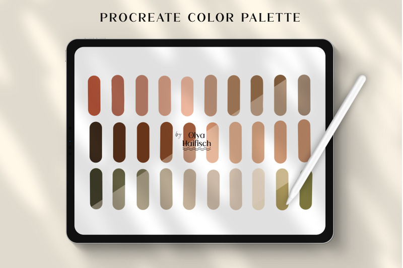 boho-procreate-color-palette-earthy-warm-color-swatches