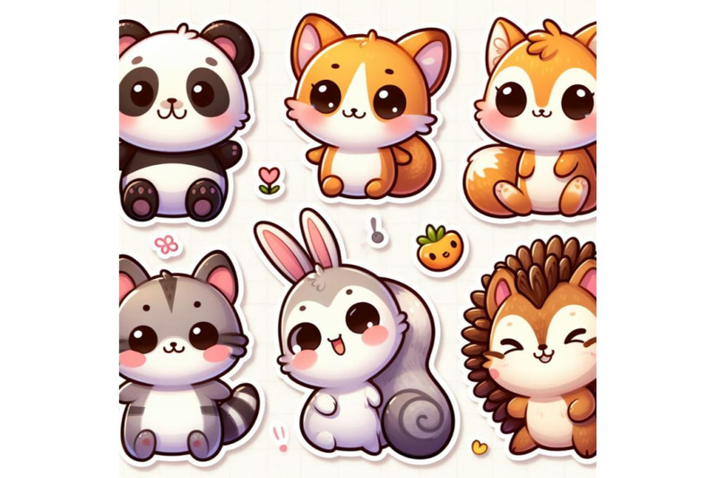 12-cute-animal-sticset