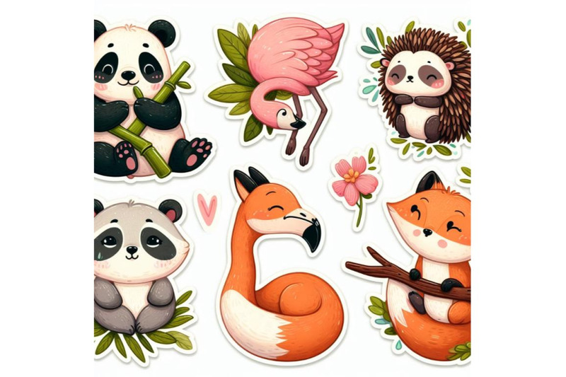 12-cute-animal-sticset