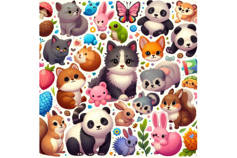 12-cute-animal-sticset