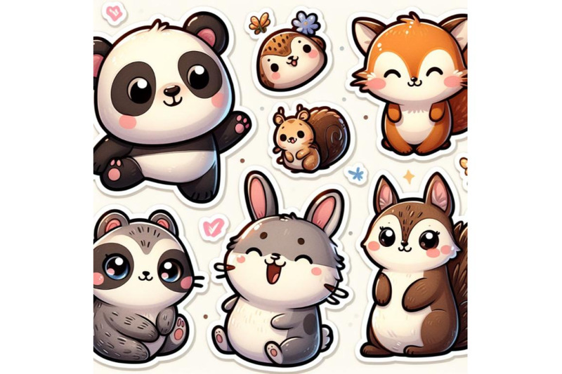 12-cute-animal-sticset